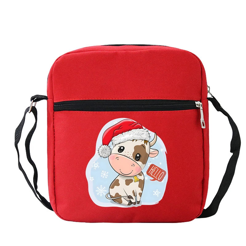 1PC Merry Christmas Owl Xmas Tree Print Small Crossbody Bag Women Cartoon Coin Purse Phone Bags Fashion Teen Mini Shoulder 241106