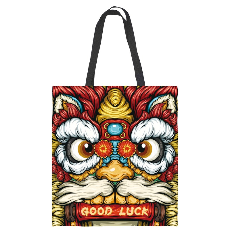 New Creative National Tide Art Chinese National Wind Tote Bag Canvas Bag Printing Tote Bag Shopping Bag