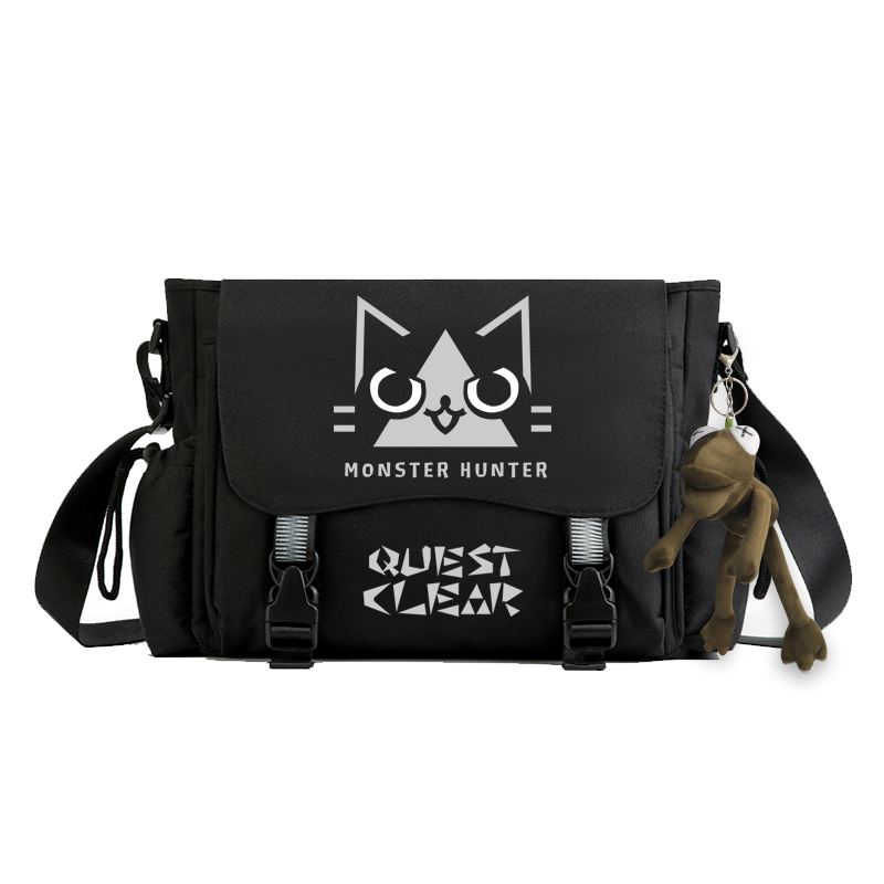 Monster Hunter Cosplay Oxford Crossbody Messenger Student School Shoulder Black Bags Teenager Fashion Casual Travel Outdoor Gift