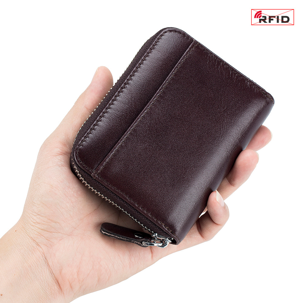 New Men Wallets Small Genuine Leather Purses Large Capacity RFID Purses Soft Cowhide Money Bag Short Portable Coin Card Holders