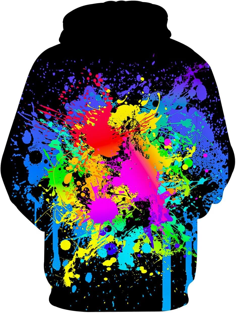 Hoodie for Mens Womens Unisex 3D Novelty Hoodies for Men Women Cool Graphic Pullover Sweatshirts with Pockets Graphic Trendy colored patterns