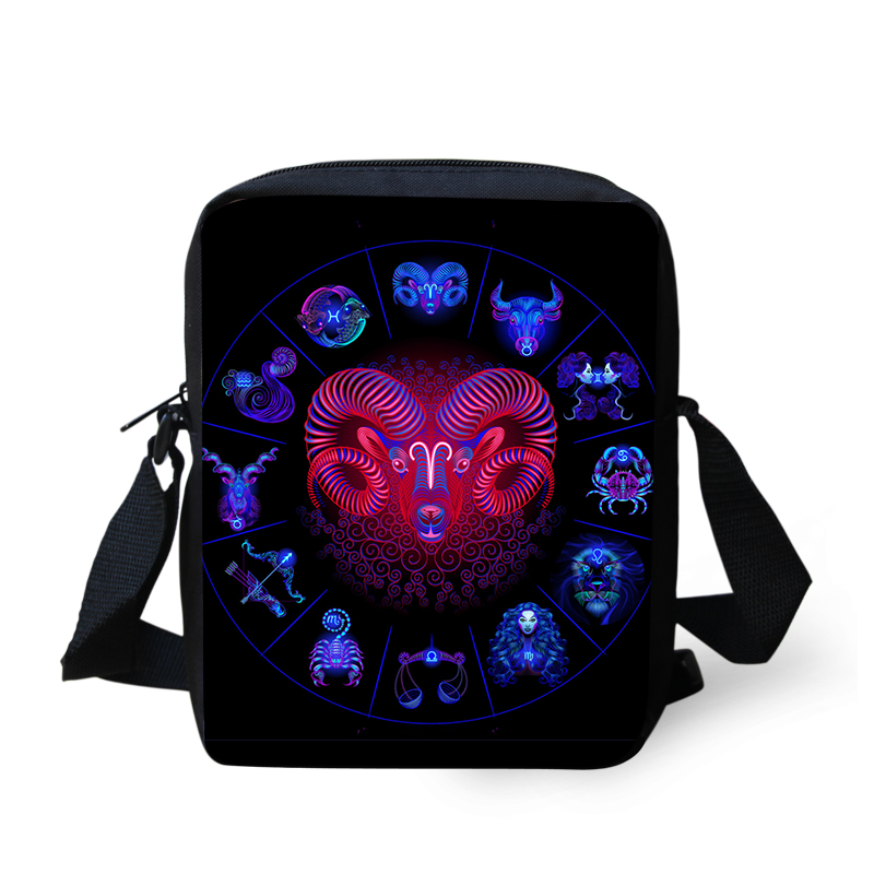 ELVISWORDS 12 Constellations Print Messenger Bags For Women Crossbody Bag Boys Girls Shoulder Pack Customizable Satchels Bolsa