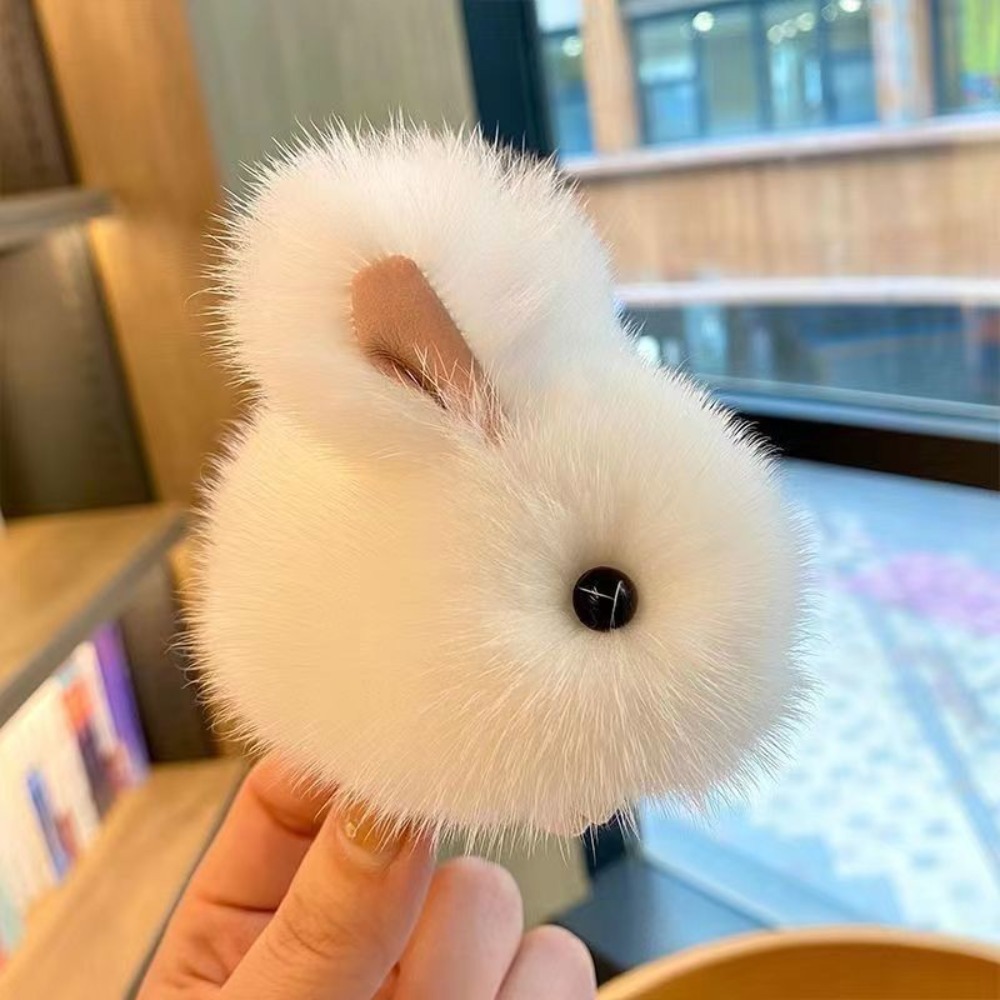 Portable Rabbit Bag Pendant Fashion Multipurpose Easy to Use Rabbit Keychain Mini Bunny Fur Hairball Car