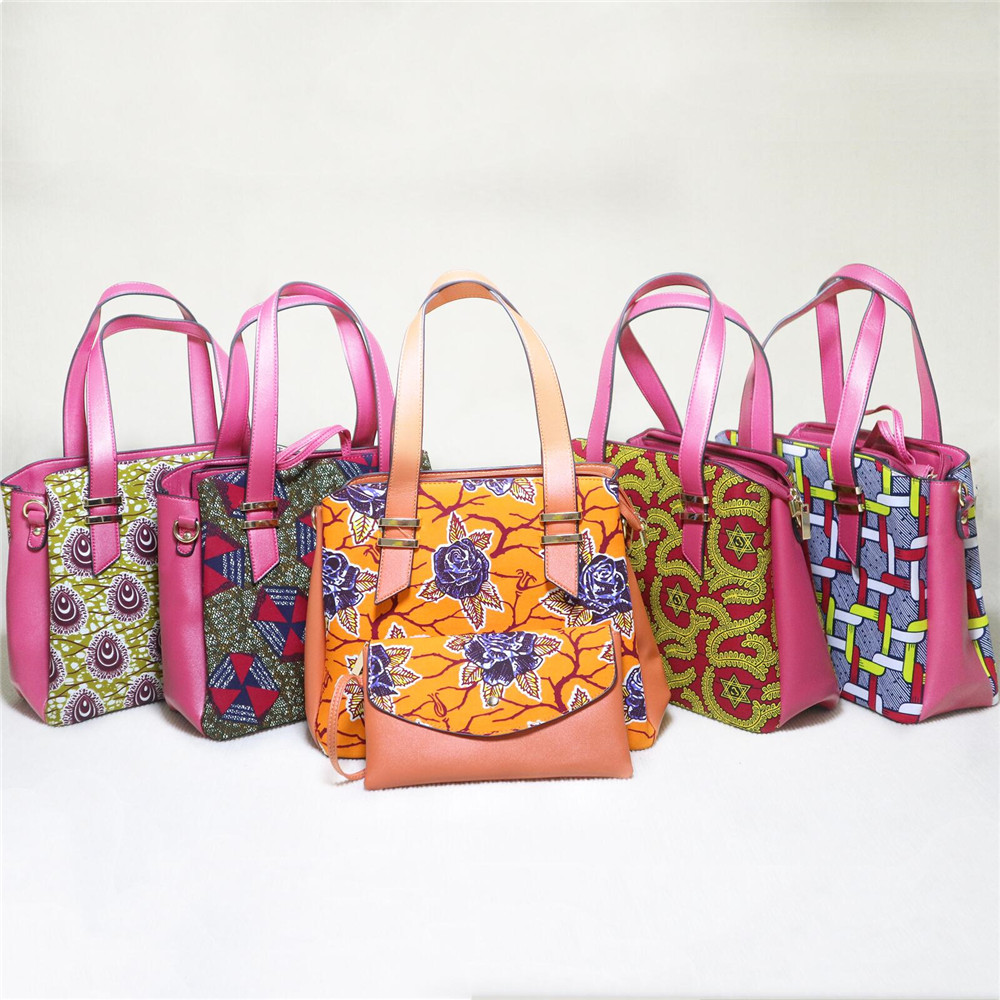 African New Design Wax Handmade Bag And Fabric Set For Wedding 2021 Summer Elegant Ladise Bag And Prints Wax Fabric