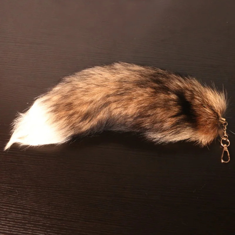 Fashion Wolf Fox Tail Fur Keychain Neutral Puff Pendant Car Keyholder Cute Keychain Charm Package Accessories Gifts 241107