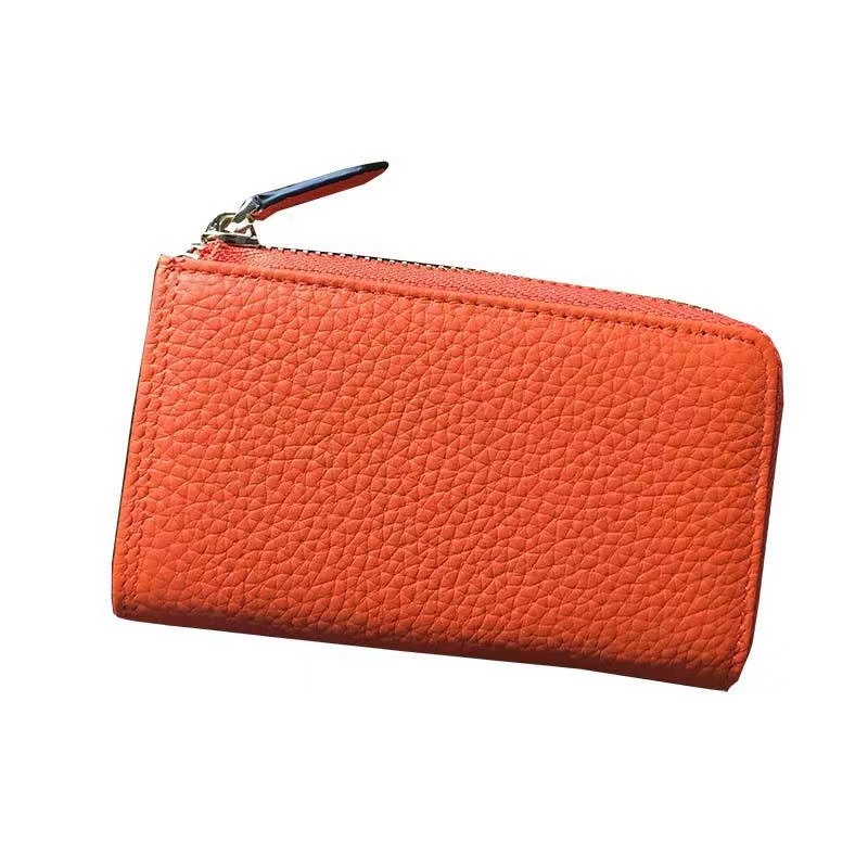 High Grade Delicate Small Key Wallet Women's Large Capacity Leather Household Change Key Card Bag Two In One Storage Purse