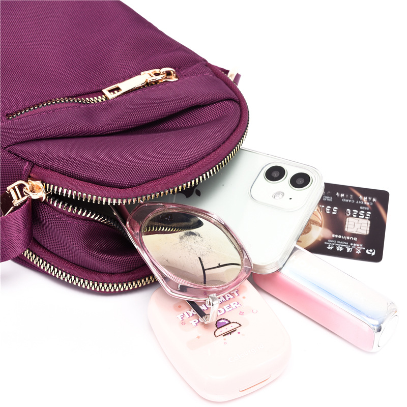 Mini Canvas Crossbody Bag Purse Clutch Ladies Nylon Zipper Mobile Phone Bag Fashion Handbag Women Casual Small Shoulder Bag