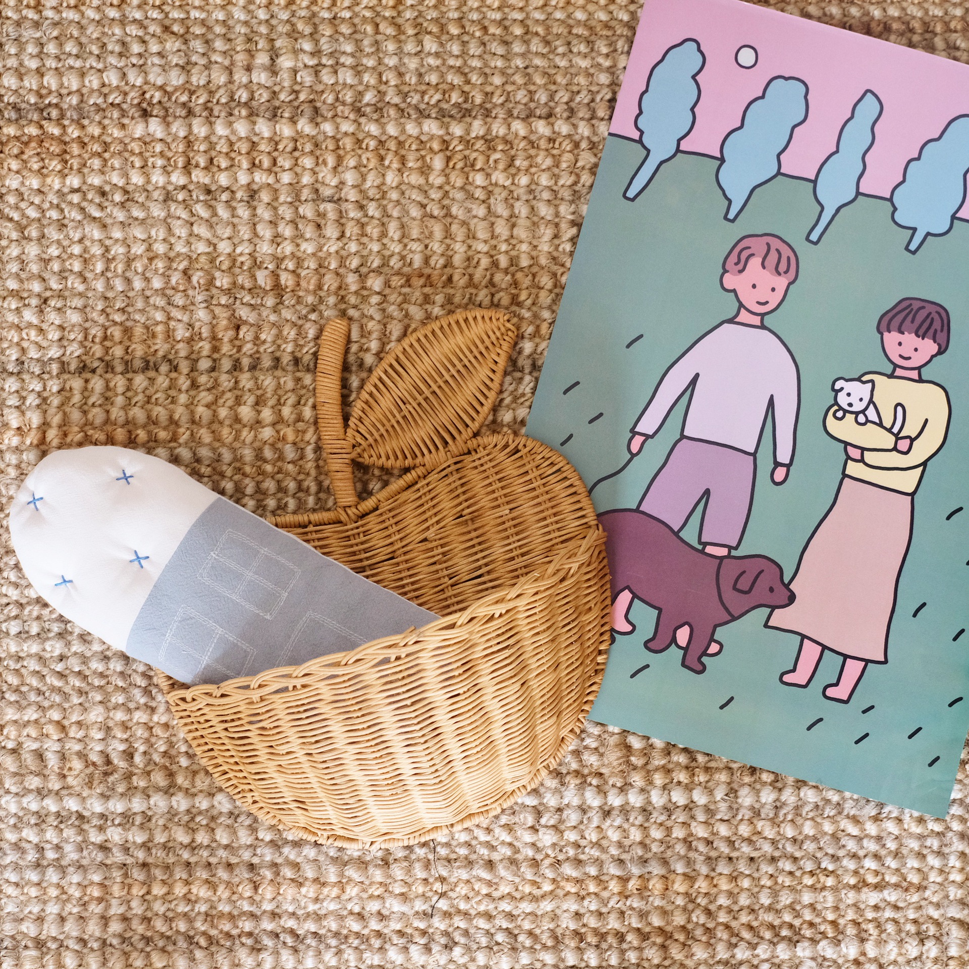 Handmade Rattan Basket totes Eco-friendly Home Cute Kids Storage Picnic Handbag Woman Wicker hand-woven Clutch
