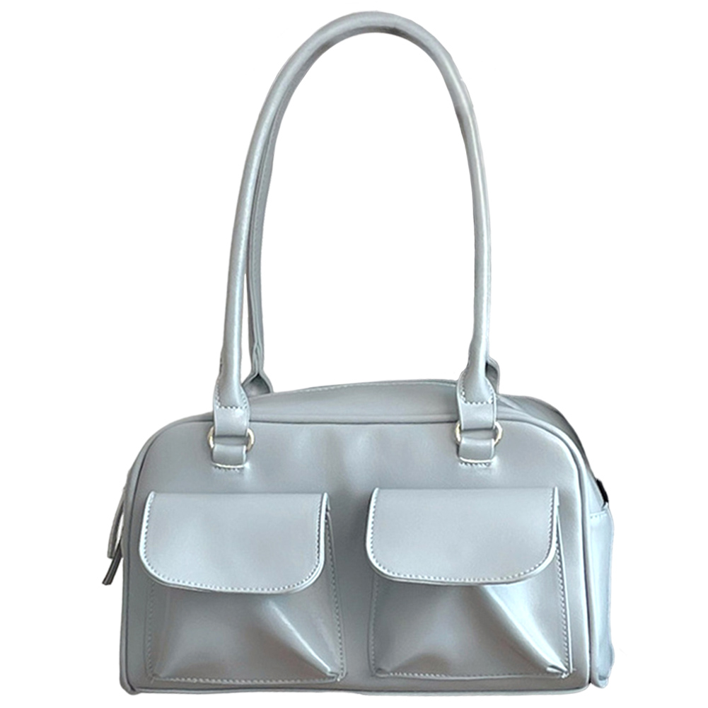 Women Multi Pocket Purse Fashion Zipper Shoulder Bag Casual Leather Tote Handbag Versatile Large Capacity Commuting Bag