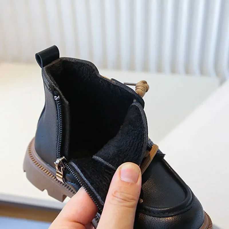 Childrens New Short Boots for Kids Non-slip Outdoor Shoes Girls Autumn Winter Velvet Boots Student Shoes for Child Boy G10041XJ241206