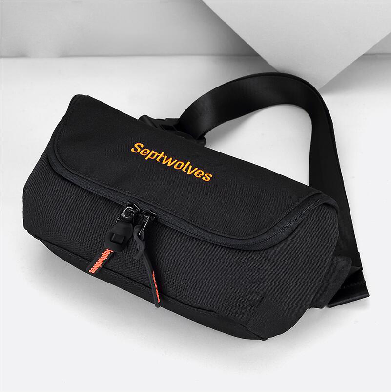 Men Unique Messenger bag Oxford Fabric casual Japanese Korean trend large capacity chest-bag mobile phone small waist-bag