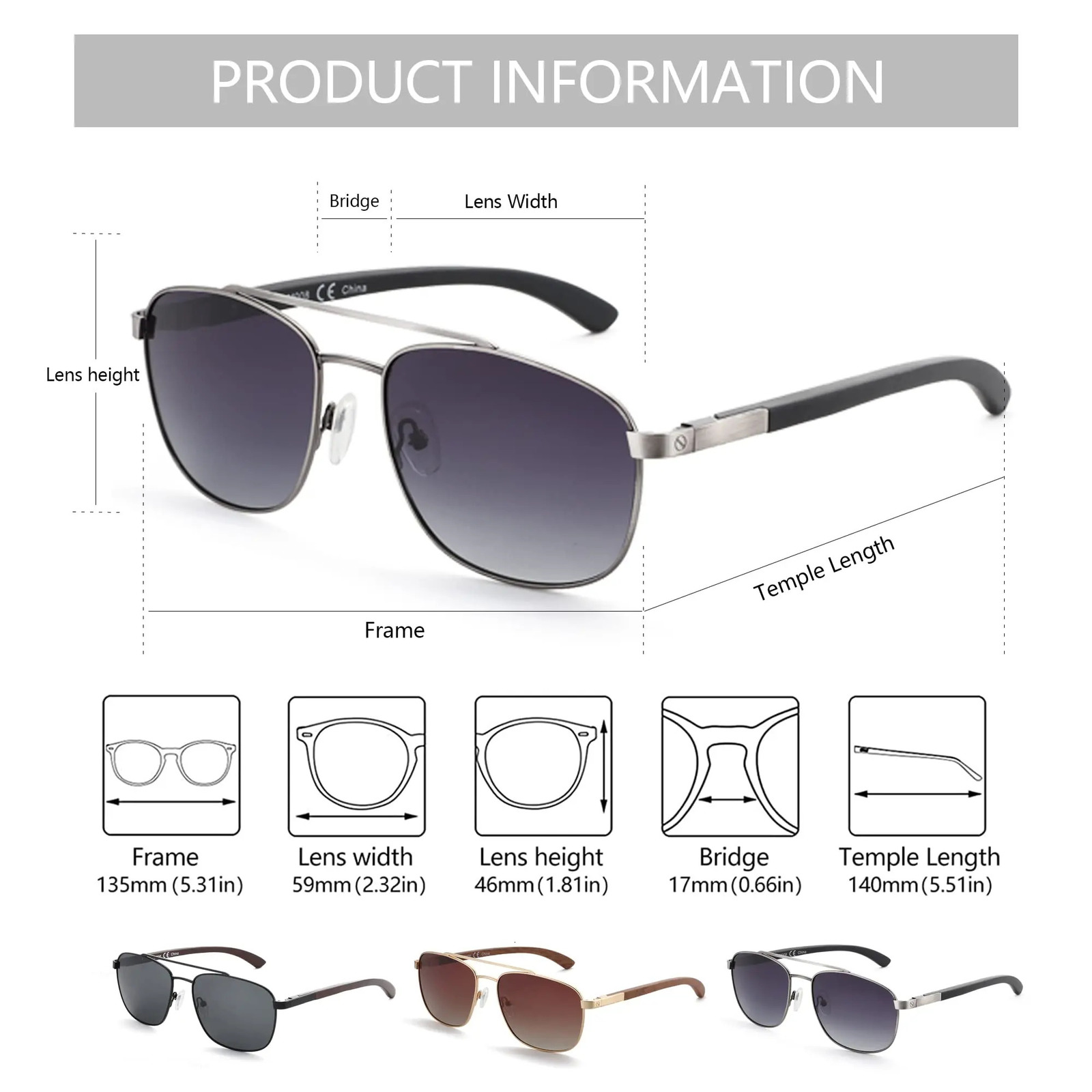 ZENOTTIC Mens Wood Polarized Sunglasses 100% UV Protection Fishing Driving Golf Sunshade Glasses 241106