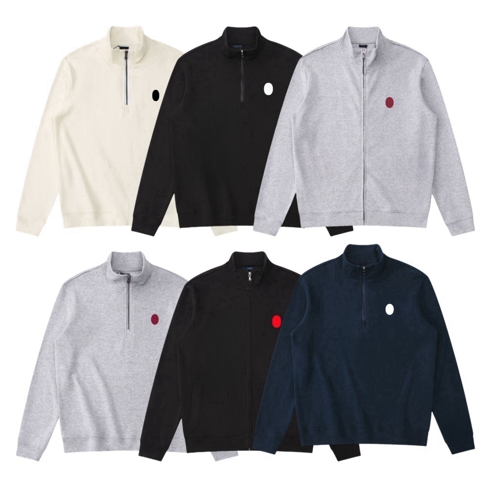 Mens Designer Hoodie Polo Sweater Fleece Shirts Thick Half Zipper High Neck Warm Pullover Slim Knit Knitting Hoody Hooded Sweatshirt Jumpers Cotton