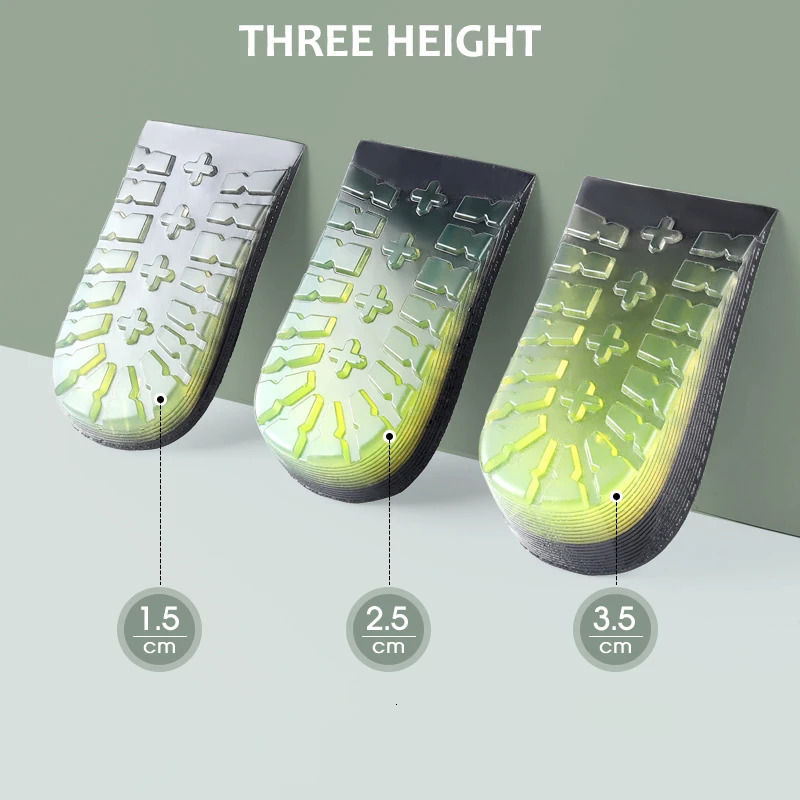 Increase height Indoles gel soft PU material 1.5CM 2.5CM 3.5CM mens invisible height insole 241106