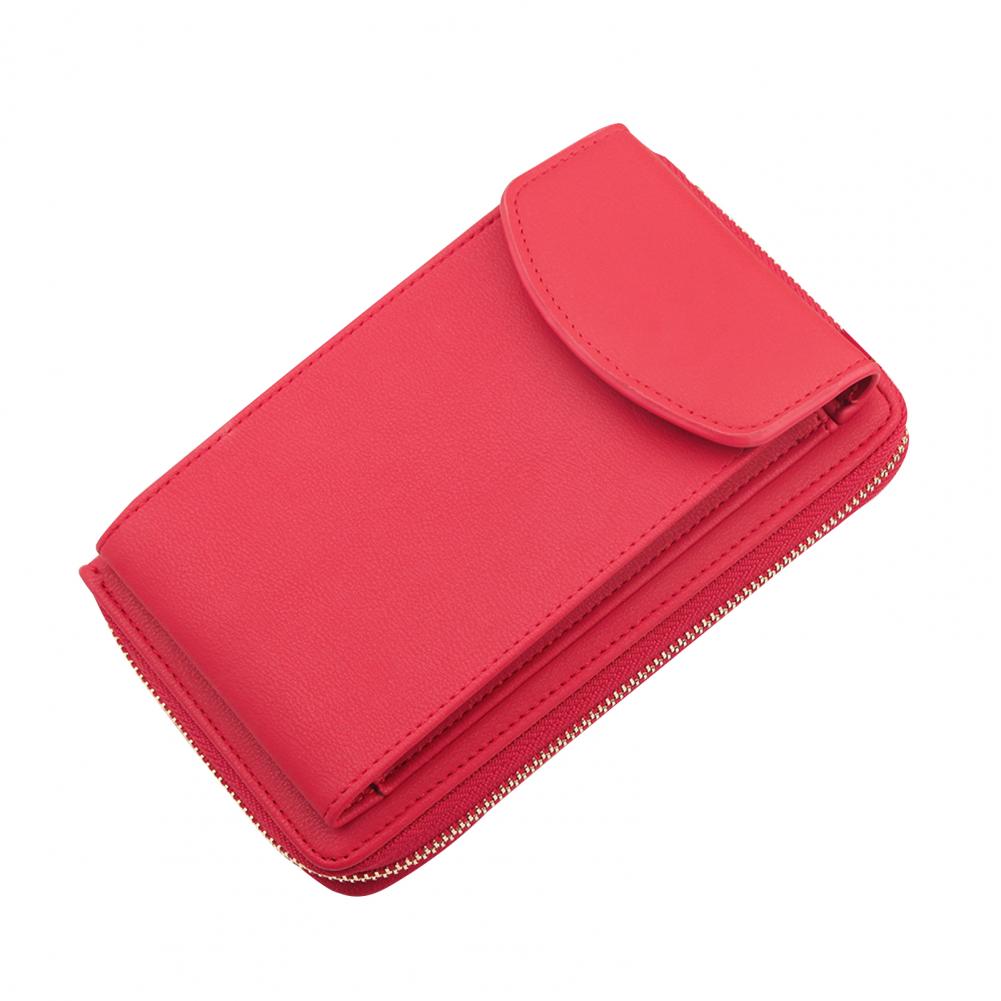 Faux Leather Shoulder Bag Vintage Women Fashion Large Capacity Clutch Phone Handbag Zipper Wallet Bag