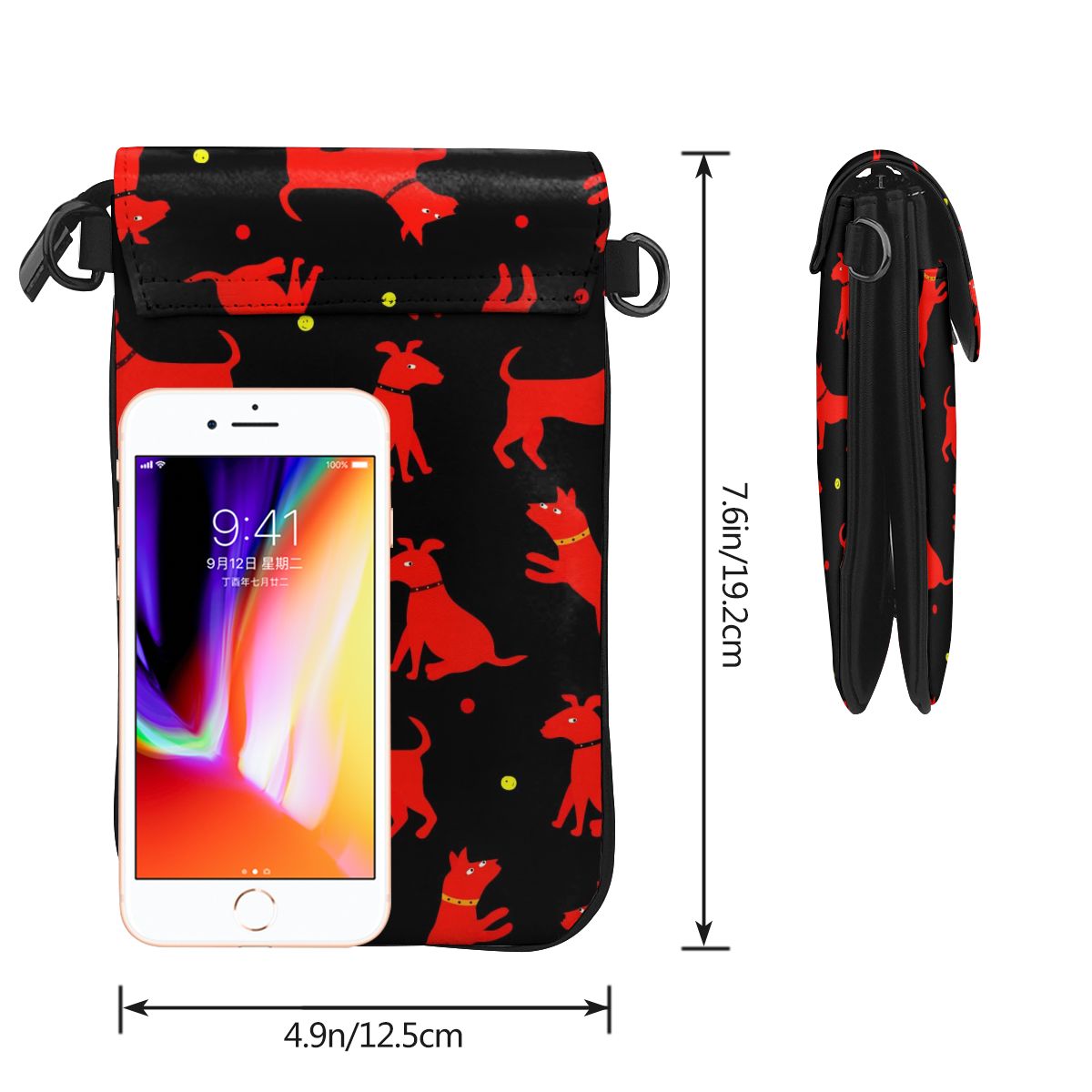 Women Over The Shoulder Small Flap Crossbody Bags Cartoon Dog Animal Prints Messenger Bag for Girl Handbag Ladies Phone Purse