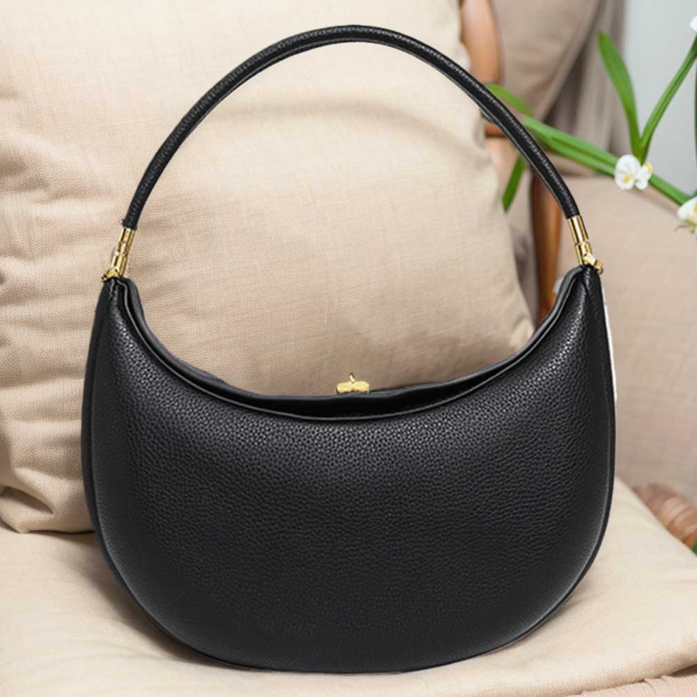 Trendy Half Moon Bag Leather Luxury Handbag Design Tote Bag for Women Shoulder Bag Female Chic Top Handle Ladies Casual Clutch
