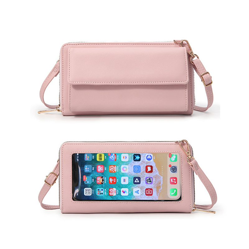 New Touch Screen Phone Women's Bag PU Leather Crossbody Shoulder Strap Purses Handbag for Women Long Wallet transversal feminina