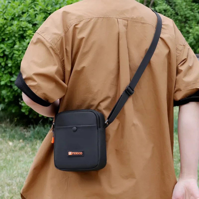Messenger Sling Bags For Men Casual Oxford Small Zipper Crossbody Pouch Simple Mini Phone Bag Male Side Shoulder 241106