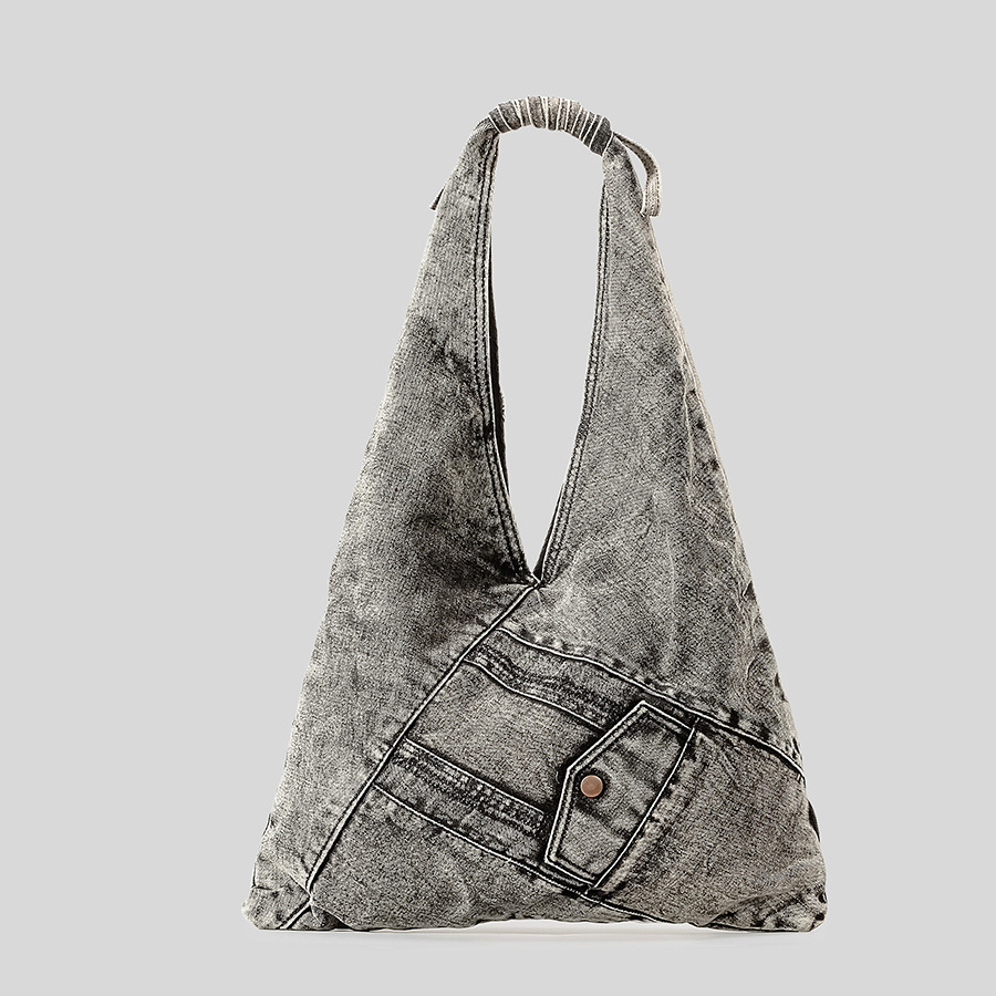 Vintage Rivet Denim Women Shoulder Bags Designer Jeans Lady Handbags Casual Simple Y2K Large Tote Shopper Purses 2024