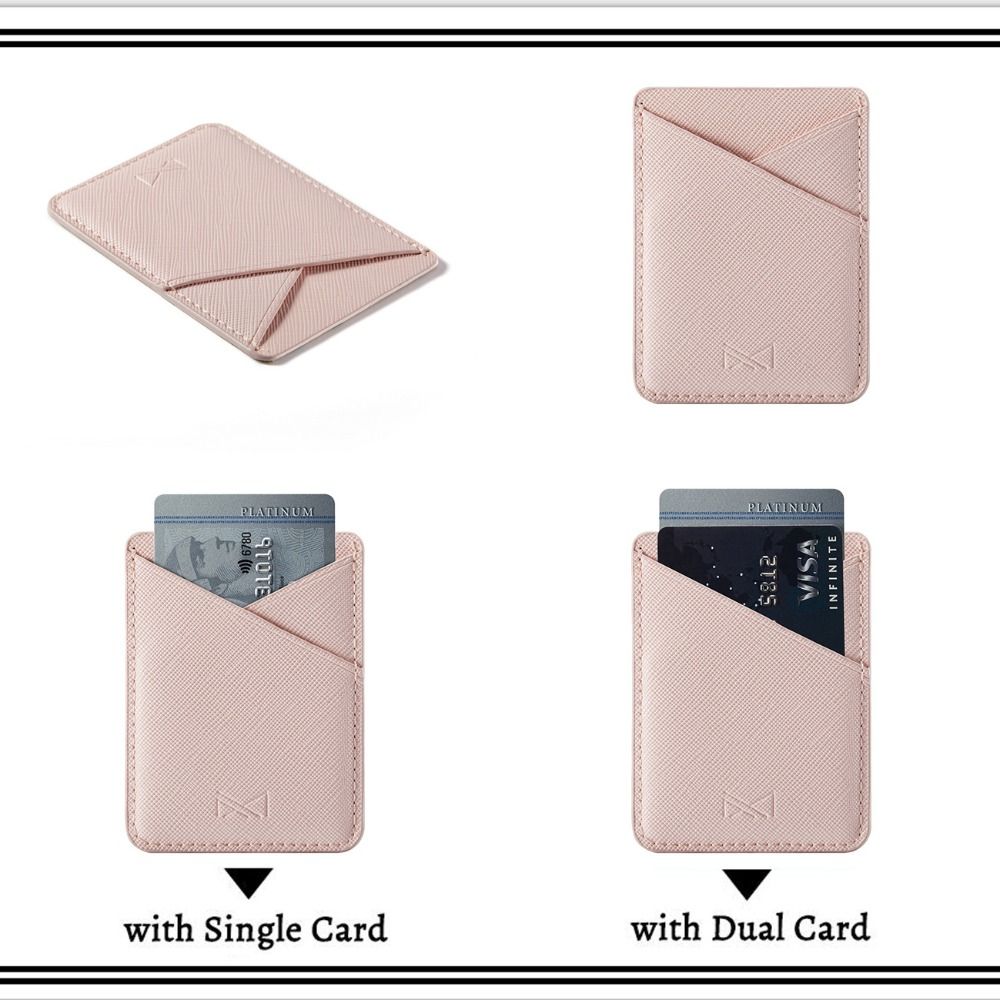 Simple PU Leather Card Holder Business Credit Card Bag for Women Girls Mobile Phone Back Slot Multi Slot Phone Wallet Case