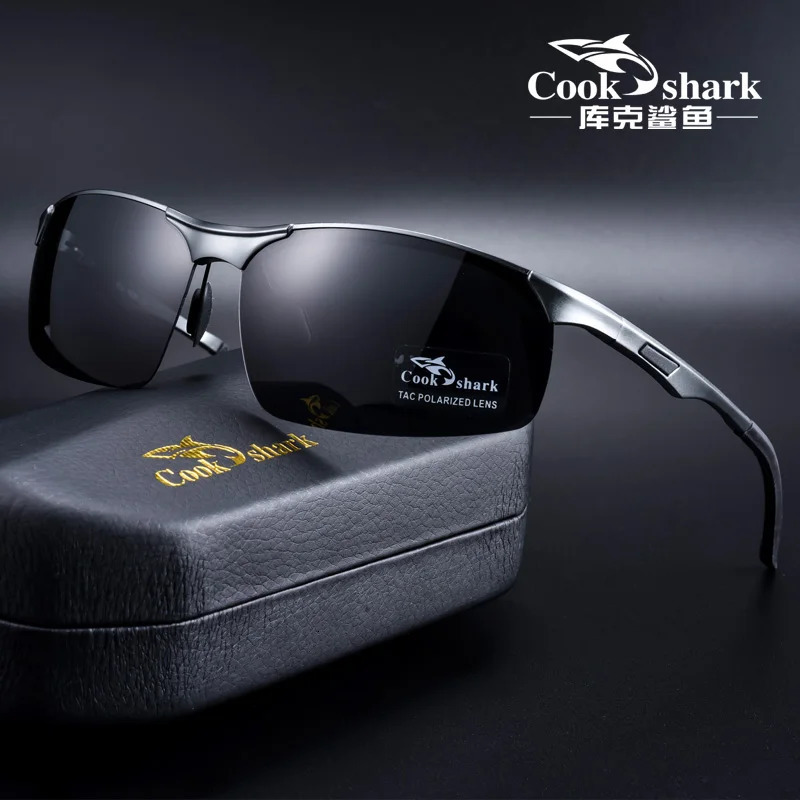 Cook Shark Aluminum Magnesium Sunglasses Mens Sunglasses HD Polarized Driving Glasses 241106