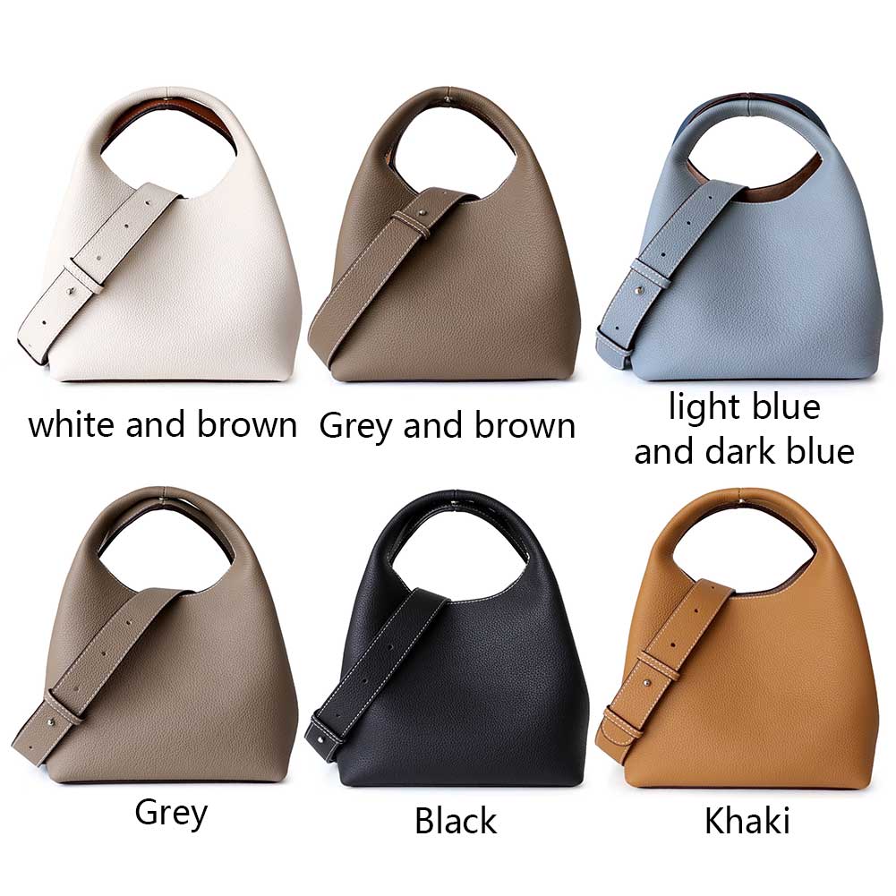 Genuine Leather Luxury Designer Handbag Soft Casual Commuter Handbag Double-Sided Design Satchel Purse Top Handle Bag for Women