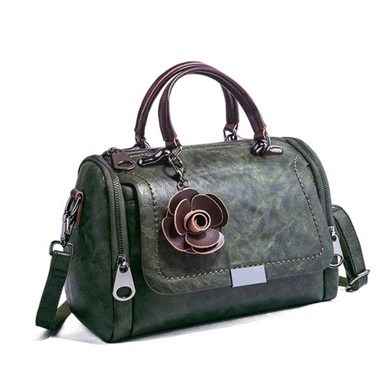 2023 New flowers Pendant Handbag Women's fashion Boston bags single shoulder bag ladies crossbody bag PU messenger bag