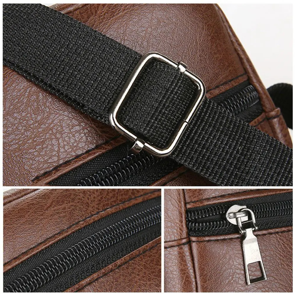 PU Leather Crossbody Messenger Bag For Men Office Worker Sling Shoulder Bags Travel Brown Handbags Small w241106
