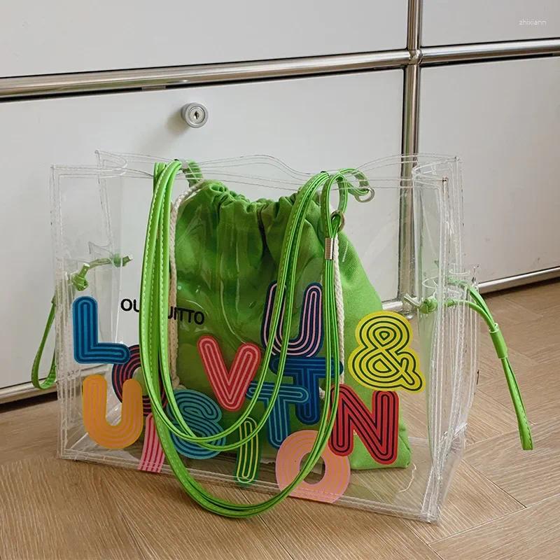 Totes 2024 Versatile Transparent Jelly Bag For Women Large Capacity Fashion Niche Portable Shoulder Tote Spring And Summer 2edb 7f5