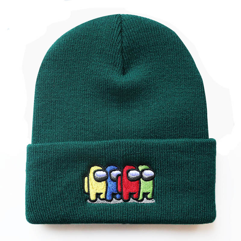 High quality design, men and women embroidered autumn winter warm knitted cartoon pullover hats, and cold hats