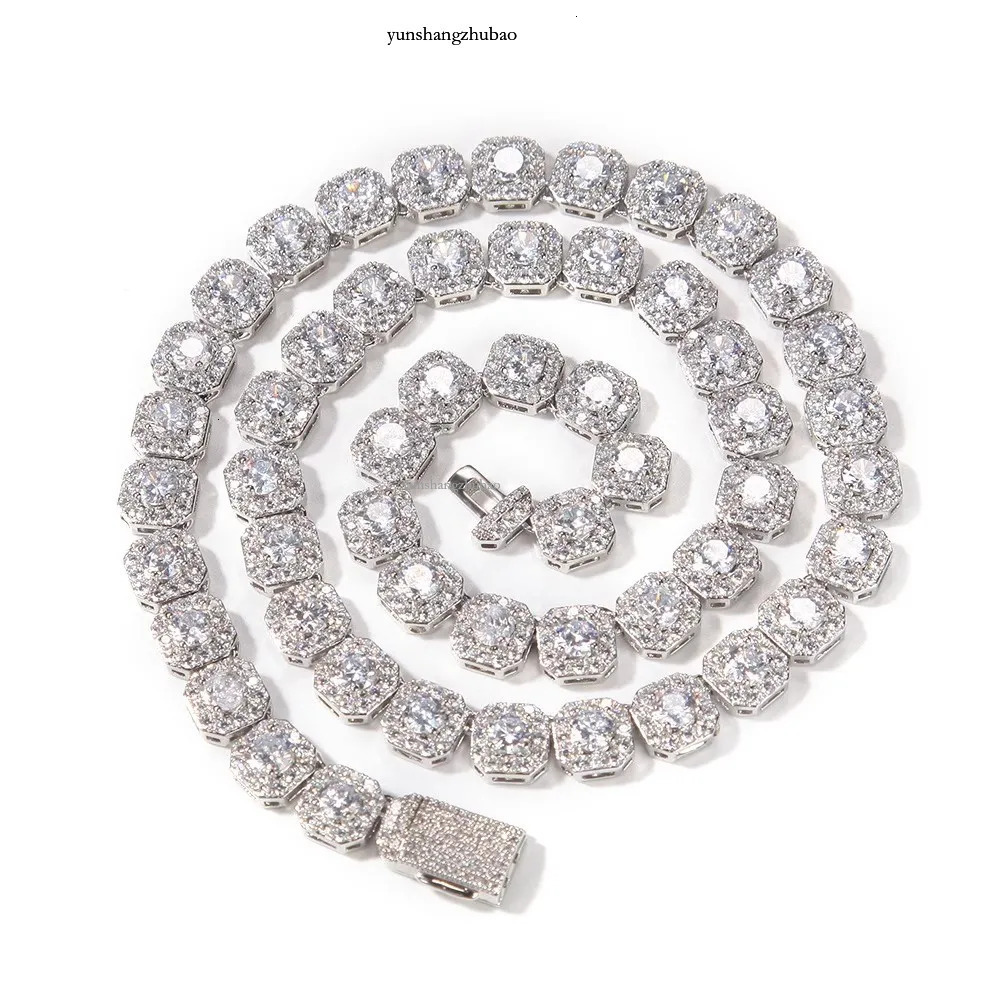 Necklace bracelet Moissanite Dia Custom Vvs Cuban k S Sier 8mm 12mm Large Tennis Chain Solid Back Hiphop