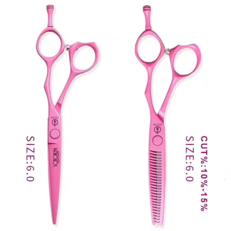 Professional 6.0-inch VG10 Barber Scissors High Quality Pink Flamingo Scissors Straight Scissors Seamless Scissors 241107