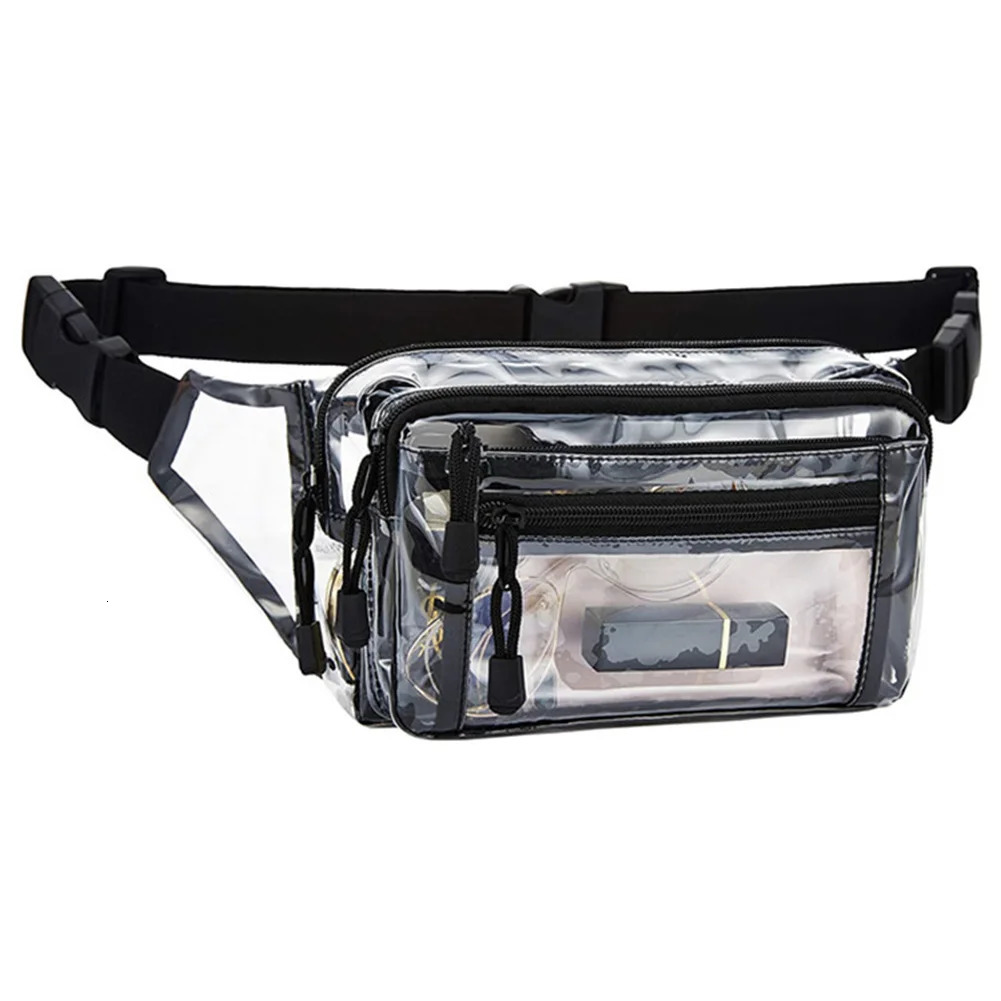 Womens Transparent PVC Chest Bag Waterproof Strap Bag Womens Toilet Messenger Bag 241106