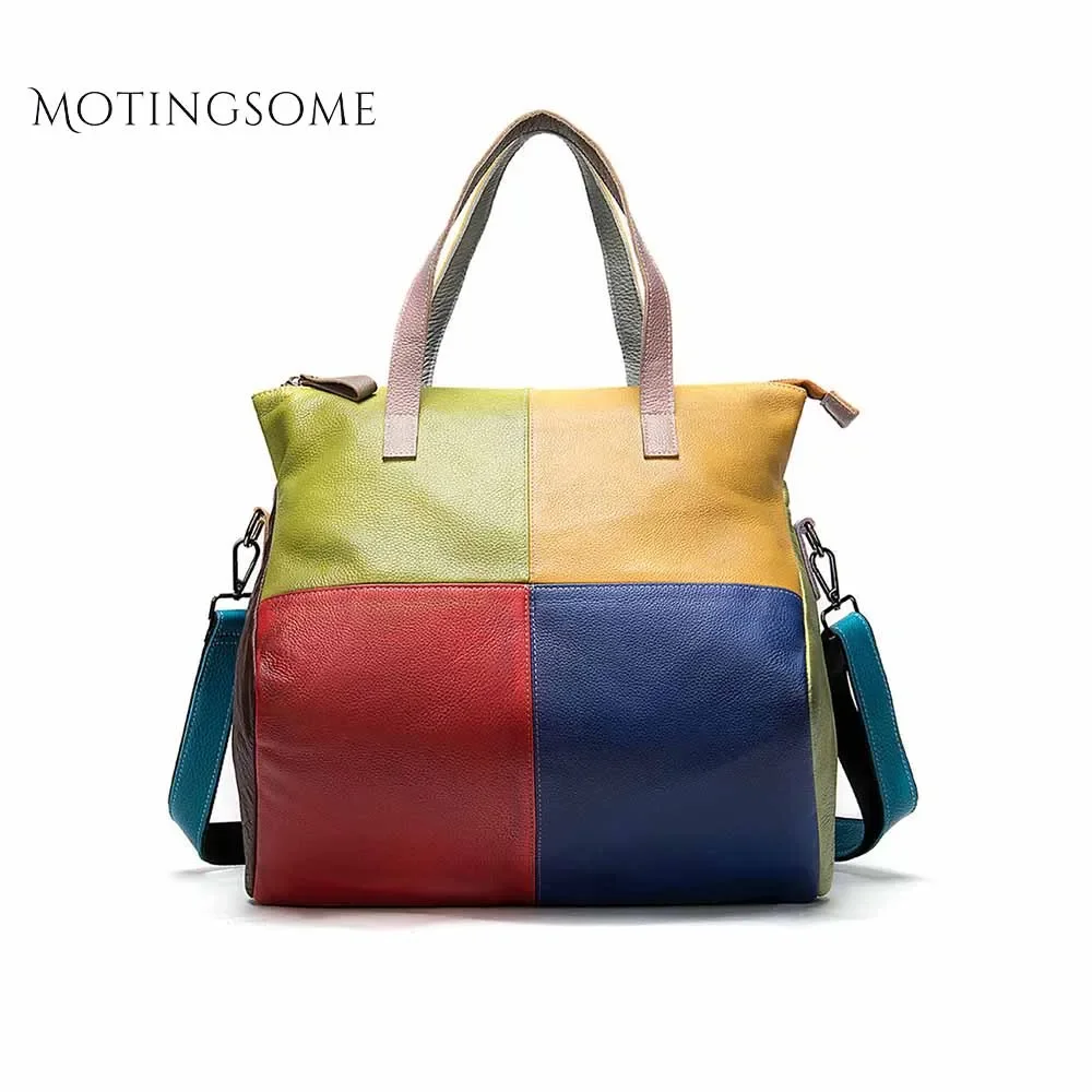 Oversized Women Tote Bag Genuine Leather Shoulder Bag Calfskin Vintage Style Patchwork Super LargeShopper Bag 2021 Women Trend