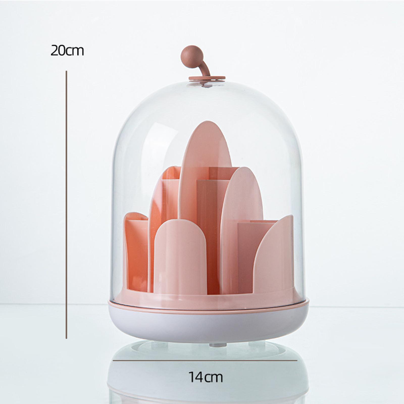 Makeup Organizer Clear 14 Compartments with Lid Holder Shelf Cosmetic Display Case for lipstick Concealer Pen Bedroom
