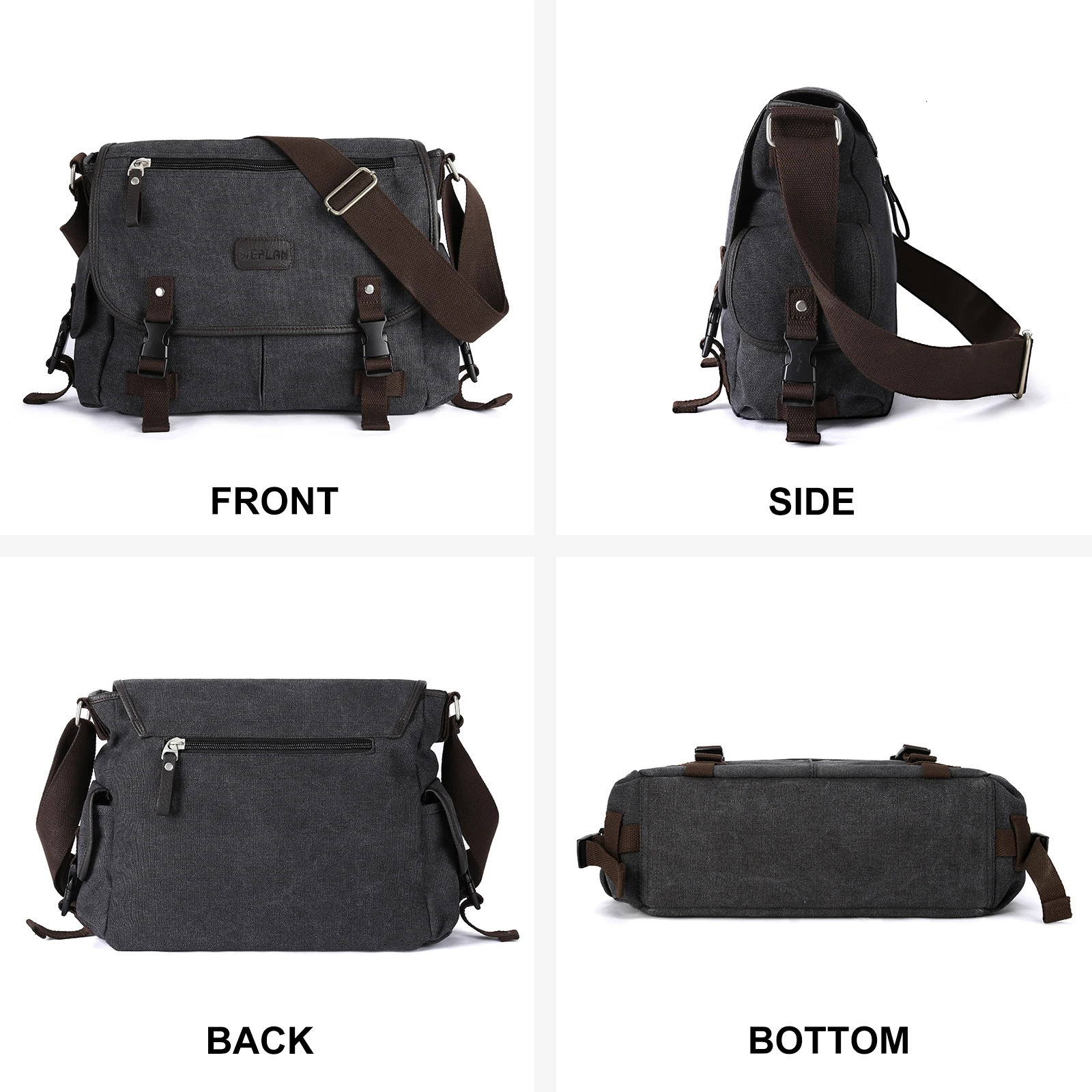 Messenger Bag for Men Retro Canvas Satchel Casual Briefcases Laptop Fit 13InchWater Resistant Crossbody College 241106