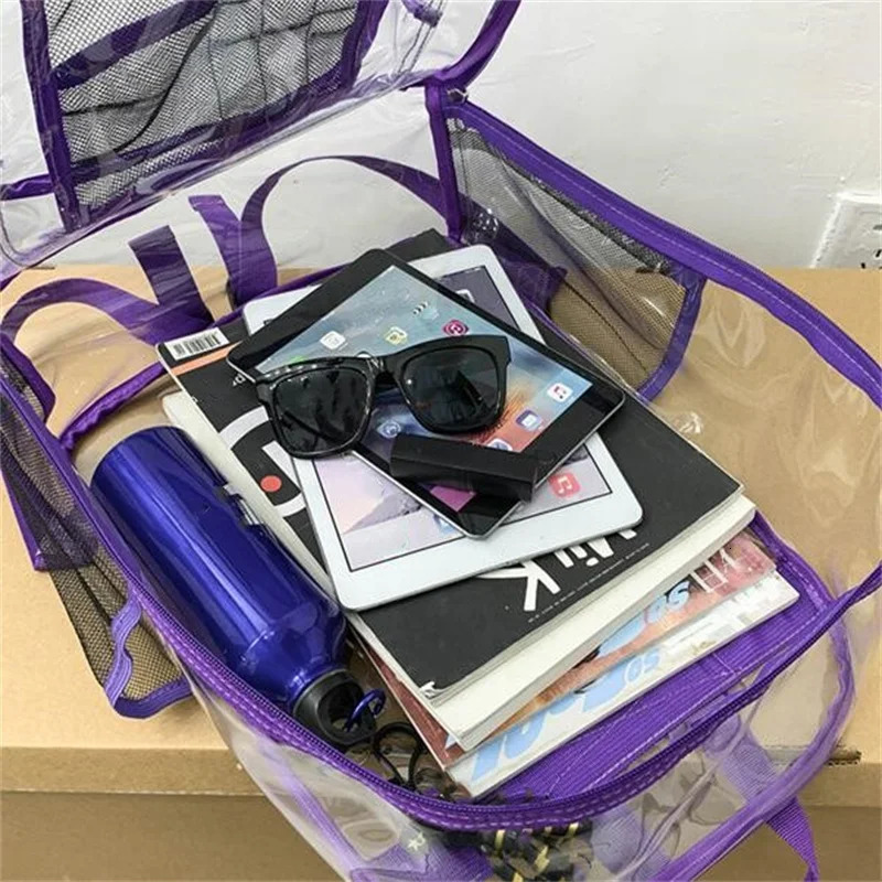Transparent PVC set waterproof backpack unisex large capacity backpack solid transparent backpack couple fashion backpack er 241106
