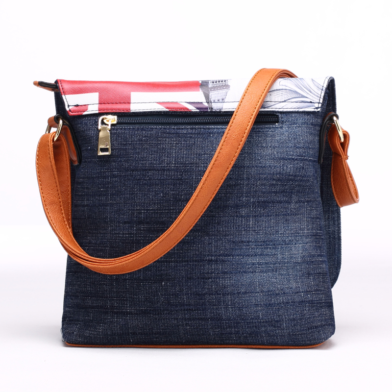 Vintage Women Bolsa Feminina London Style Denim Shoulder Bag Patchwork Crossbody Messenger Bag Large Capacity Ladies Handbags
