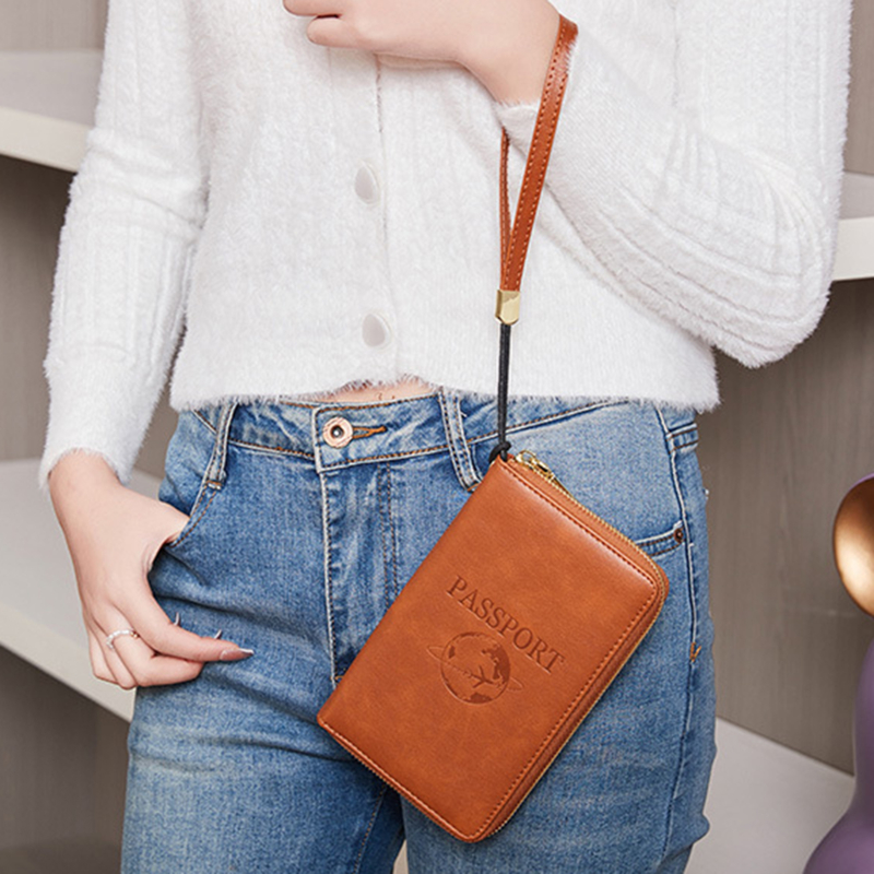 Fashionable and Portable Travel Passport CasePULeather Multi functional Credit Card Passport Bag Neutral Travel Accessories