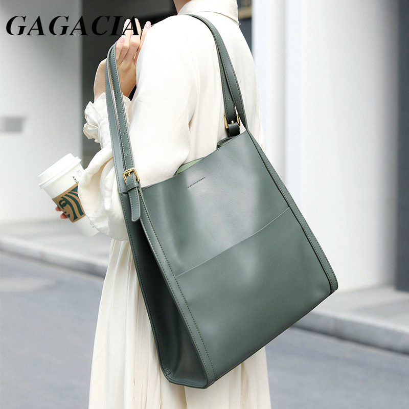 GAGACIA Genuine Leather Luxury Handbag And Shoulder For Women Bags Brand Designer Magnetic Buckle 2024 New High Quality Tote Bag