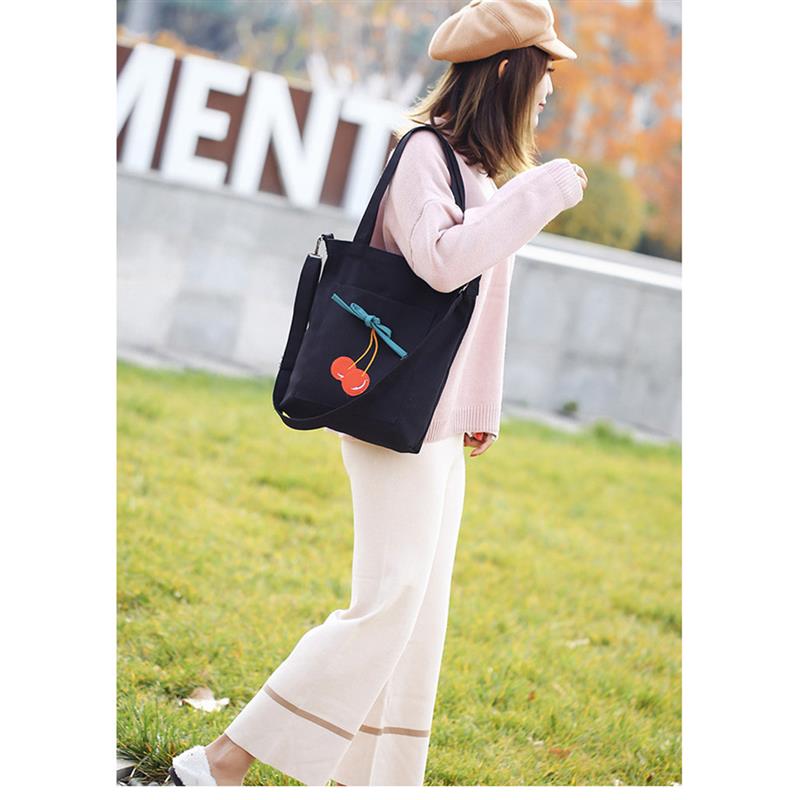 New Crossbody Bag Fashion Casual Cute Cherry Canvas Shoulder Bag Messenger Bag Shopping Bag Totes Beach Bag