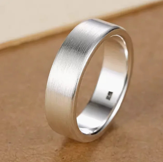 4mm 6mm 8mm pure silver 999 jewelry without carving original 999 ring used for coupler brushed ring customized brushed surface 241106