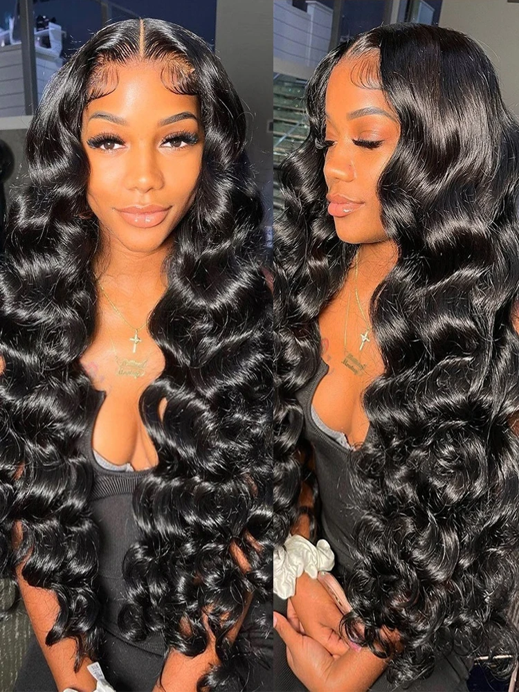 Free shipping Peruvian Soft 13x4 Loose Deep Wave Front Human Hair Wigs for Women Remy Black /red/blonde HD Transparent Lace Frontal Wig