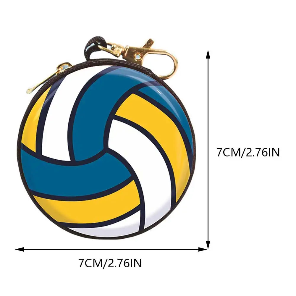 Ball Shaped Zipper Coin Purse Small Purse Cartoon Change Wallet Zip Coin Bag for Kids Boys Girls