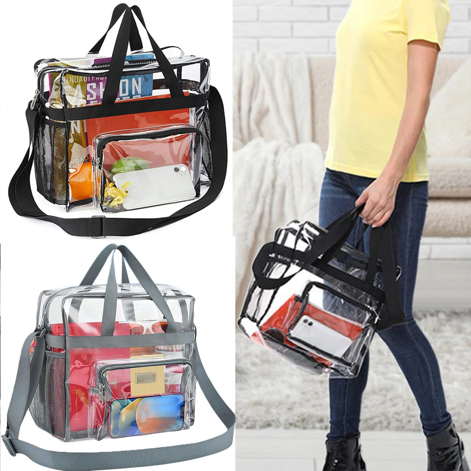 Transparent PVC storage bag for toilets portable waterproof womens face wash bag for business travel 241106