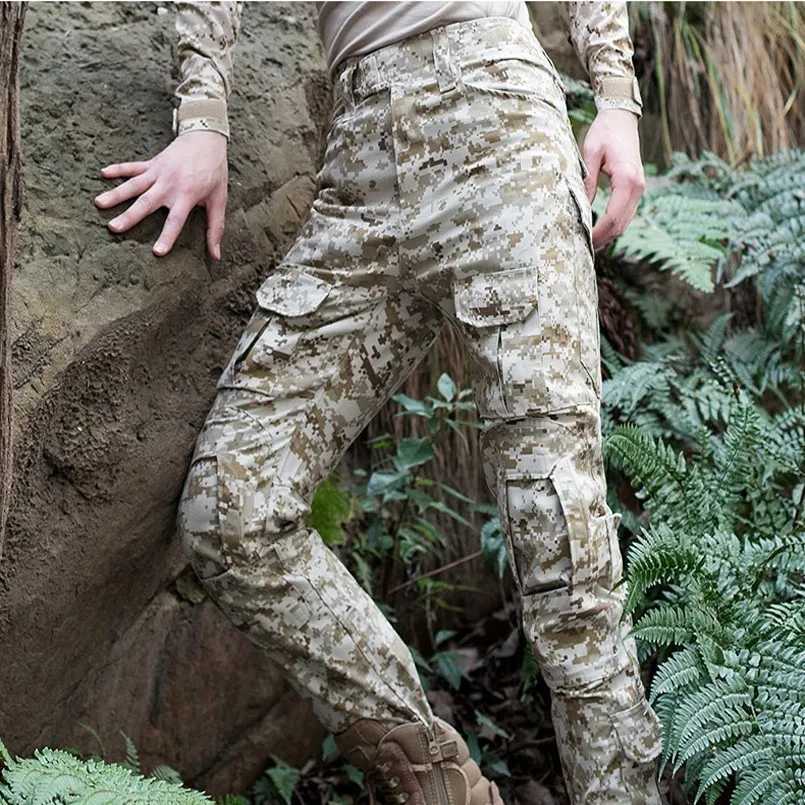Pro Tactical Militar Camouflage Cargo Pants Men Rip-Stop Anti-pilling SWAT Combat Trousers Breathable Casual Pants LX241107