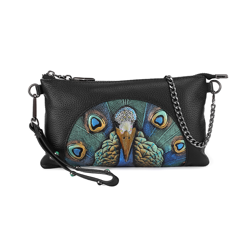 SOUTH GOOSE 100% Genuine Leather Women Messenger Bag Luxury Female Shoulder Bag Envelope Clutch Bag Crossbody Bag Purse For Lady