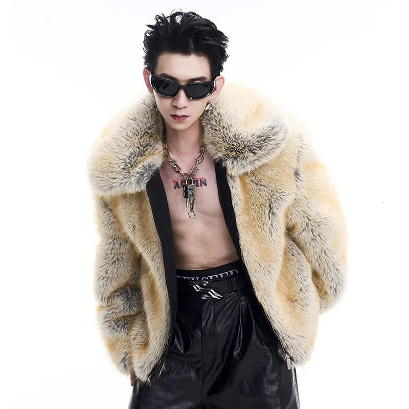 LUZHEN High end Mink Thick Coat for Winter Handsome High quality Niche n Artificial Fur Top for Men LZ6797 241107