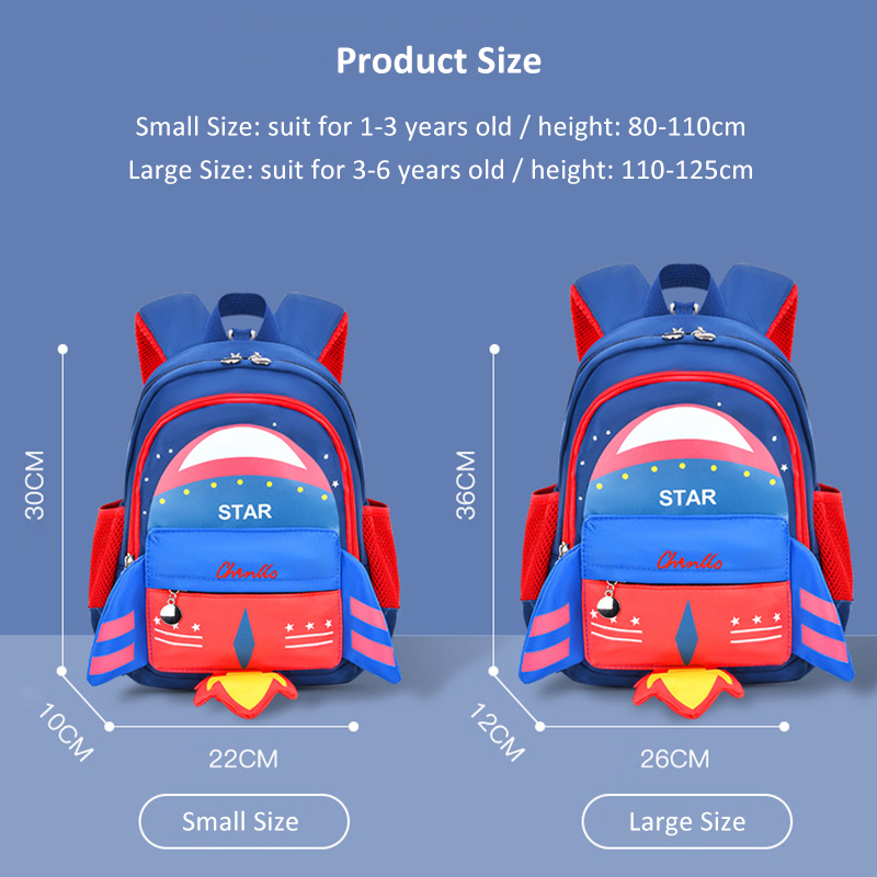 Fashion Cartoon Rocket Students Backpacks for Boys Kindergarten Children School Bags Girls Rabbit Nylon Primary Pupil Bookbag